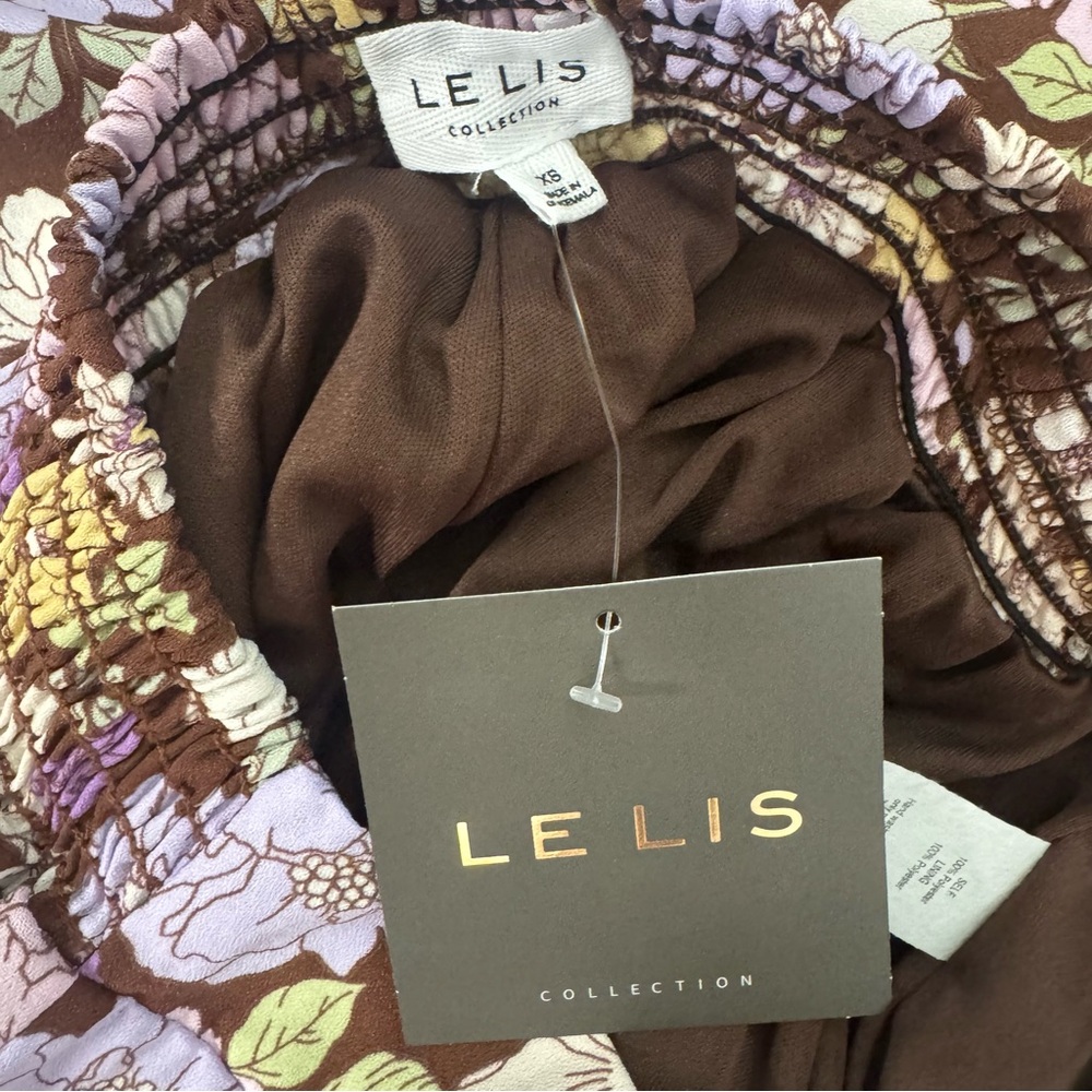 LeLis Floral Long Sleeve Crop Top And Wide Leg Pants Matching Set Size XS - Picture 14 of 15